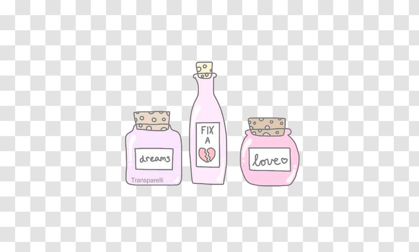 Drawing We Heart It Glass Bottle Dream - Becky Transparent PNG