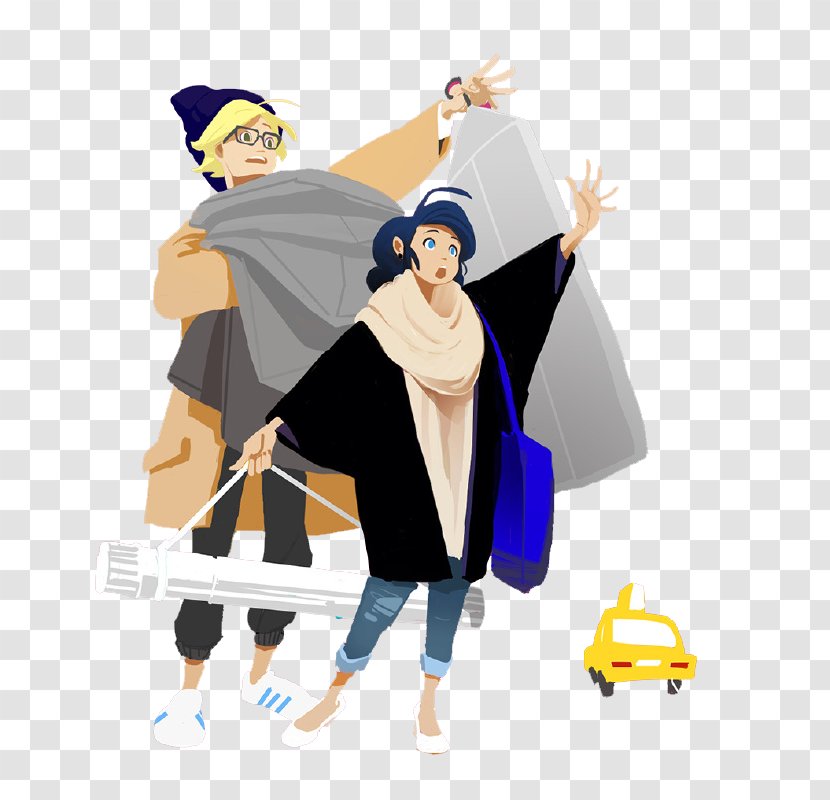 Marinette Dupain-Cheng Cartoon Fan Art - Fictional Character - Cheer Couple Transparent PNG