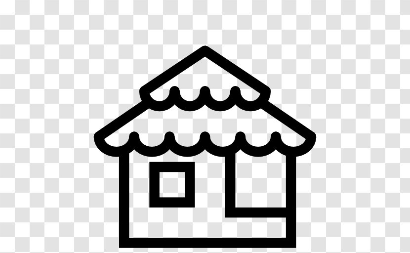 Bungalow House - Text - Black And White Transparent PNG