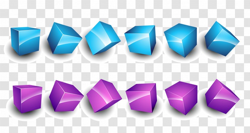 3D Computer Graphics Color Blue - Purple - Three-dimensional Diamond Crystal Vector Transparent PNG