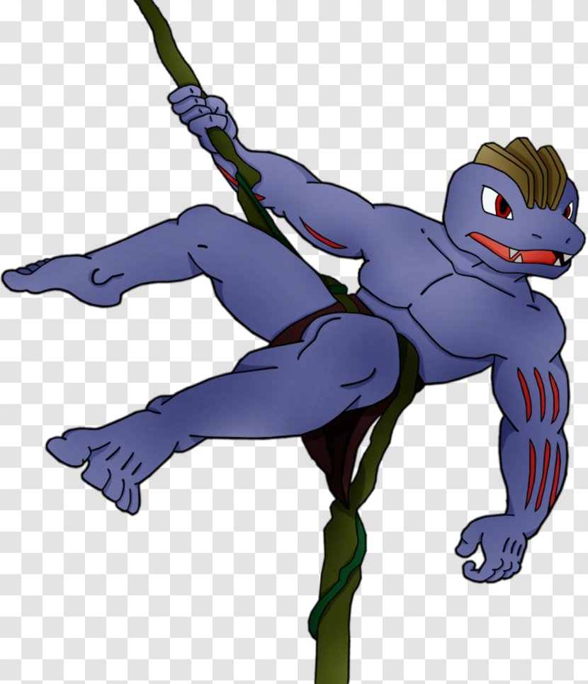 Machoke Tarzan Pokémon Red And Blue Machamp - Fairly Transparent PNG