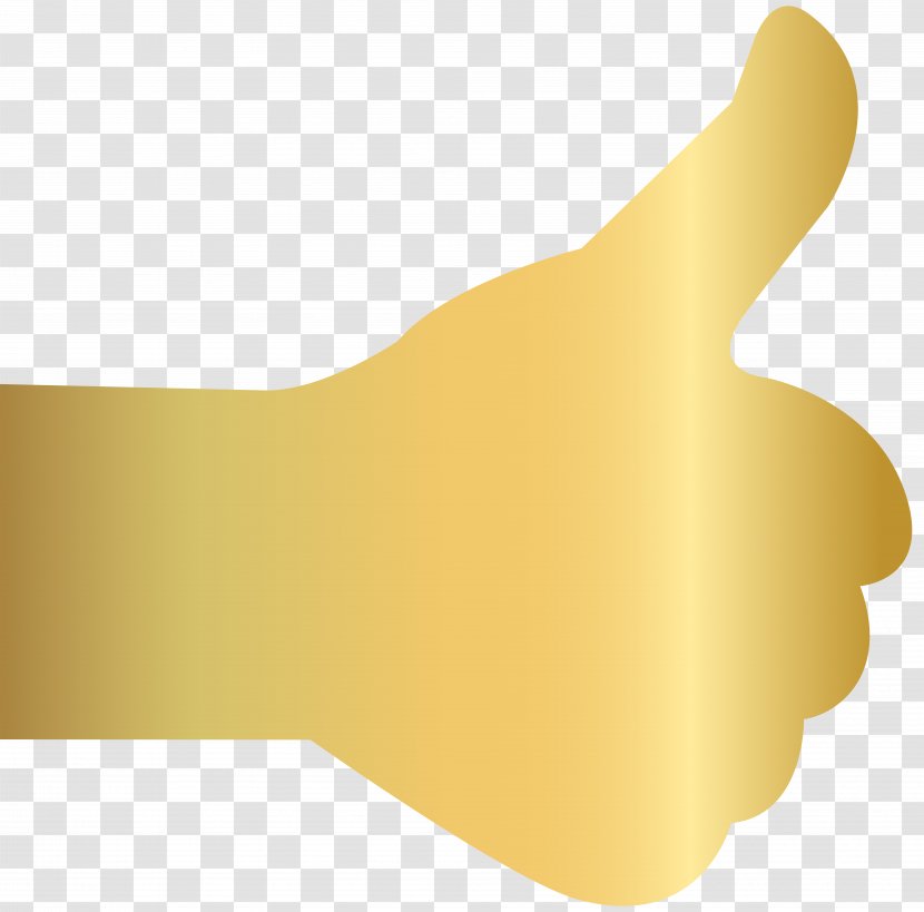 Thumb Yellow Material Design - Finger - Gold Up Transparent Clip Art Image Transparent PNG