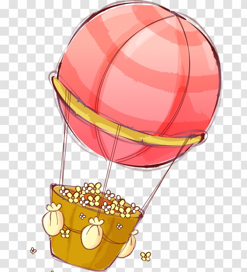 Hot Air Balloon Watercolor Painting - Pink Transparent PNG