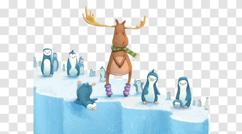 Penguin Antarctic Cartoon Illustration - Organism - Reindeer Painted Transparent PNG