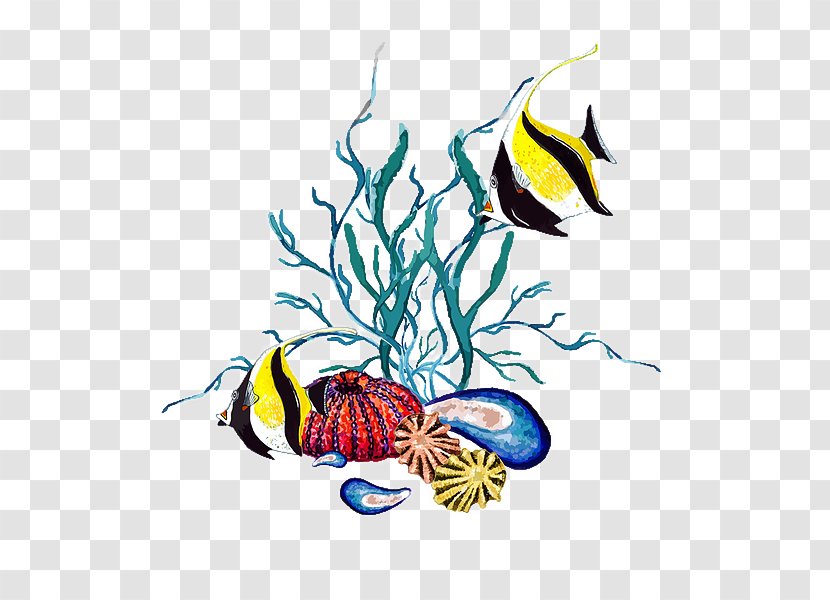 Fish Coral Reef Butterflyfish Pomacanthidae Transparent PNG