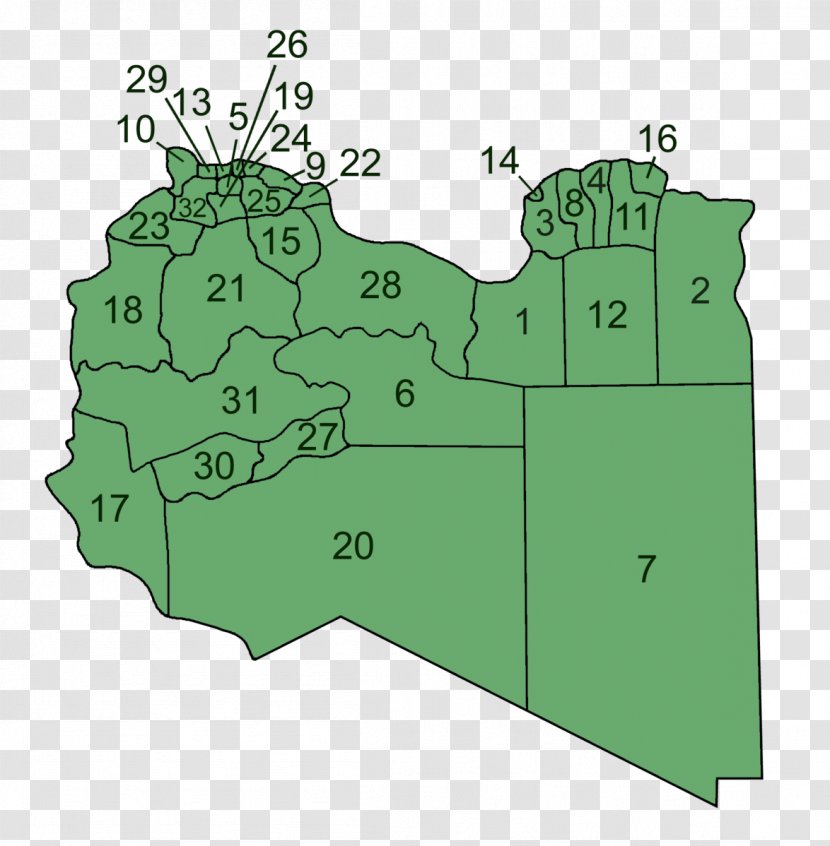 Jabal Al Akhdar Districts Of Libya Tripoli Ajdabiya Map - Area Transparent PNG