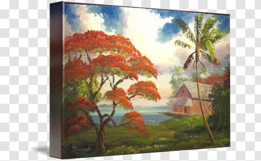 Painting Acrylic Paint Nature Picture Frames - Royal Poinciana Transparent PNG