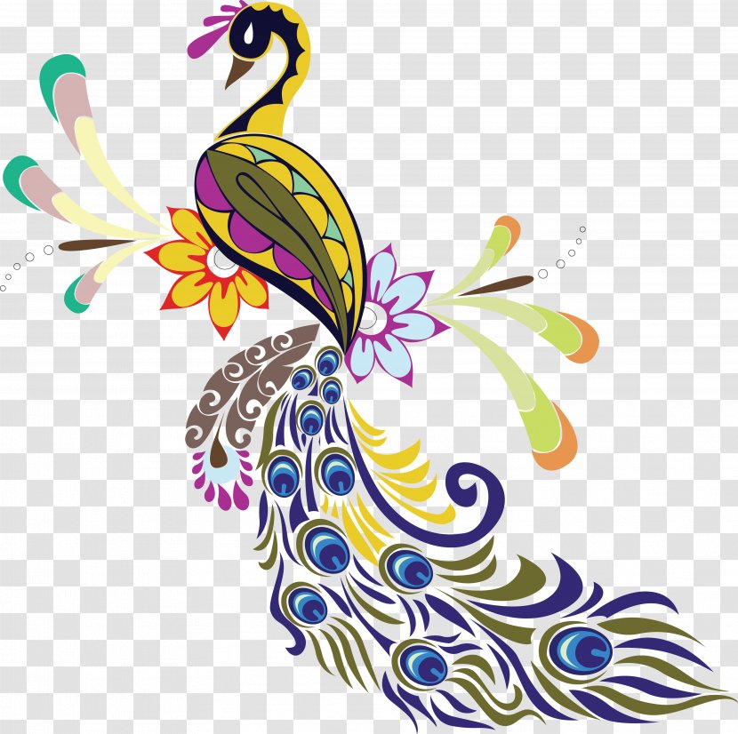 Peafowl Feather Bird Painting Clip Art - Drawing Transparent PNG
