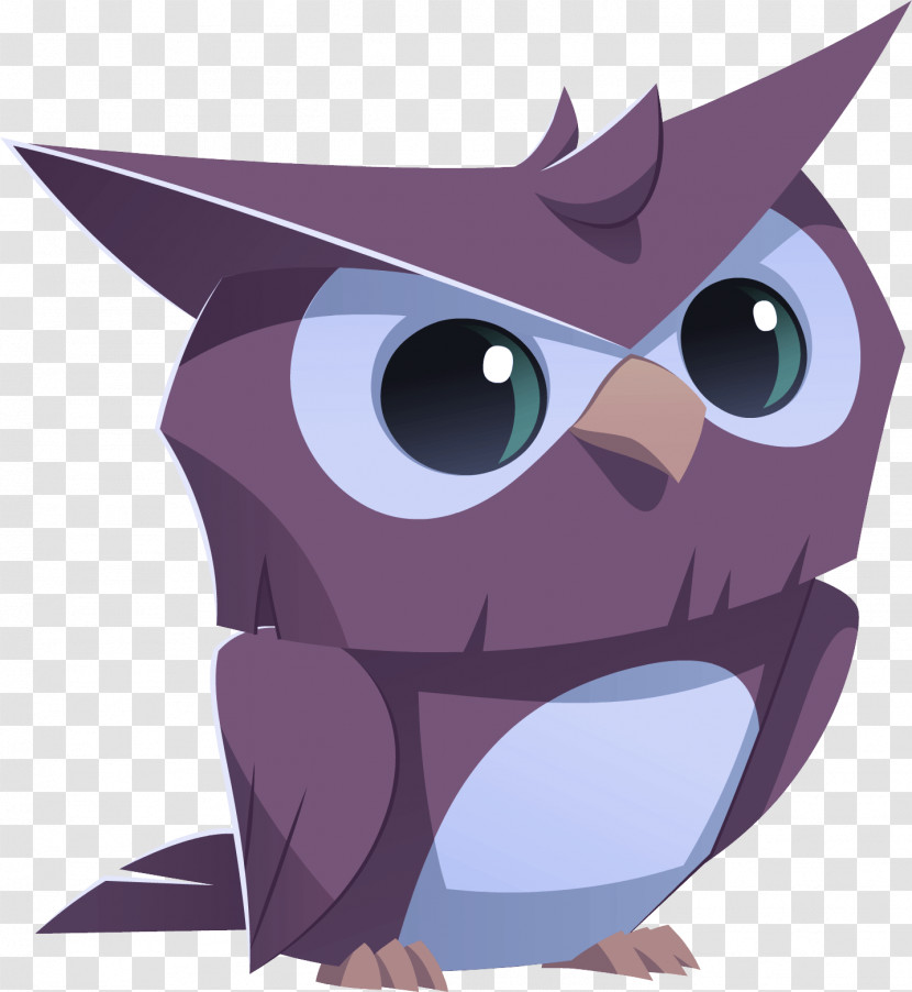 Cartoon Purple Owl Animation Snout Transparent PNG