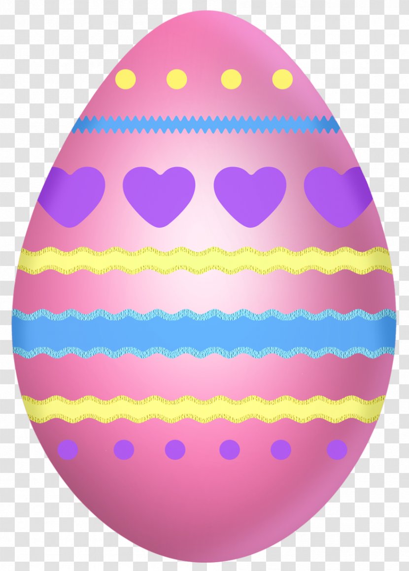Red Easter Egg Clip Art - Color - Pink With Hearts Clipart Picture Transparent PNG