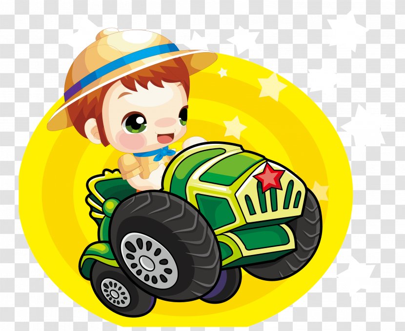 Caricature Cartoon - Boy Truck Transparent PNG