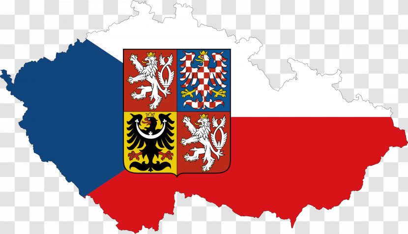 Flag Of The Czech Republic National Map - Text Transparent PNG