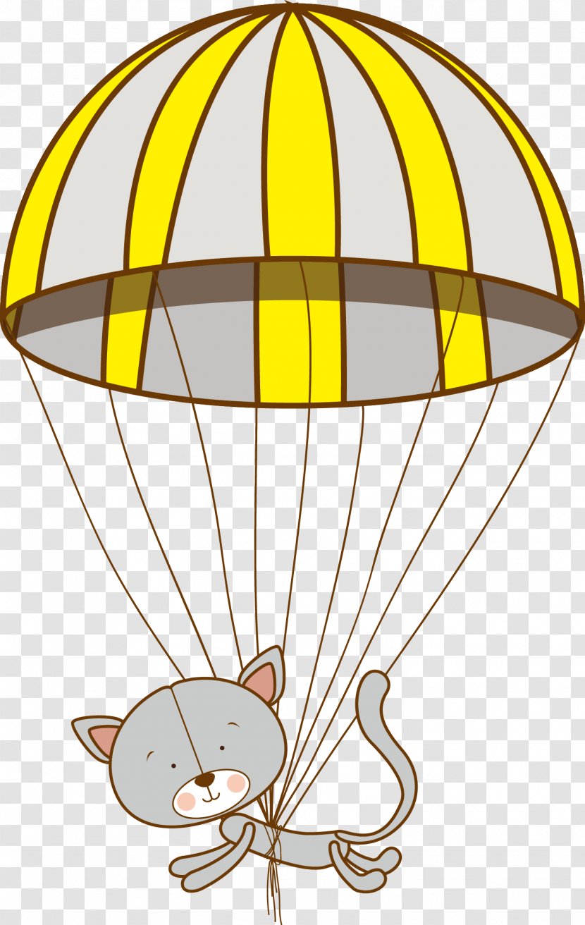 Animation Illustration - Parachute - Kitten Transparent PNG