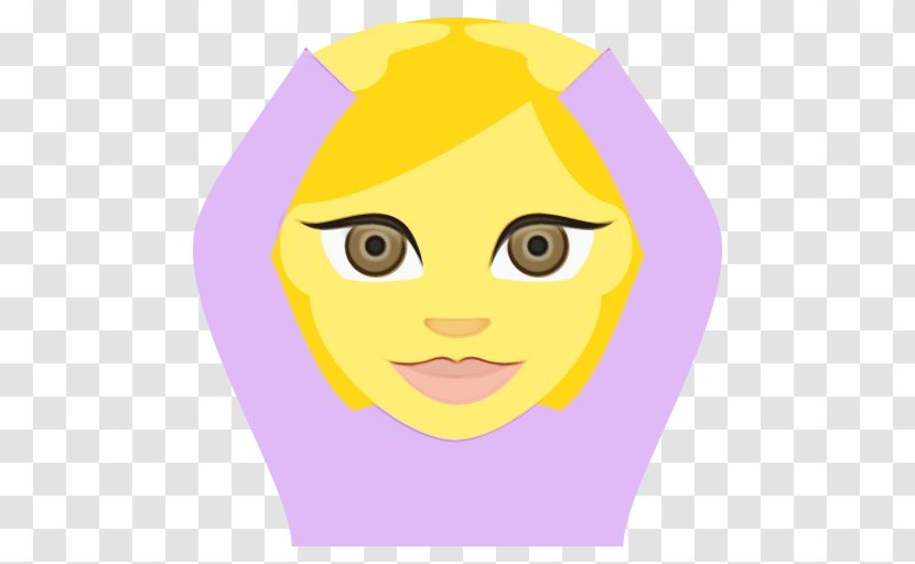 Face Cartoon Yellow Facial Expression Violet - Smile Cheek Transparent PNG