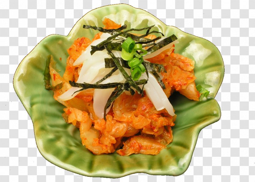 Thai Cuisine Kimchi Bowl Seafood Naengmyeon Baechu-kimchi - Leaf Vegetable - Spicy Cabbage Mixed With Squid Transparent PNG