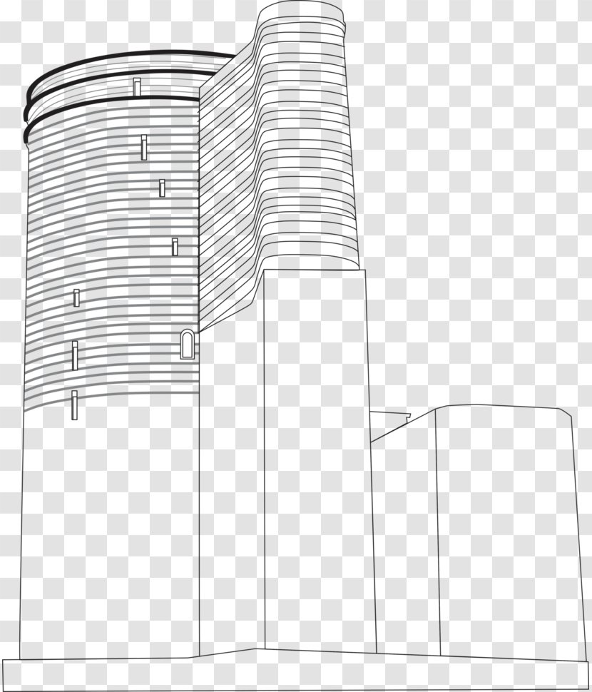 Paper White Line Art - Tower Vector Transparent PNG