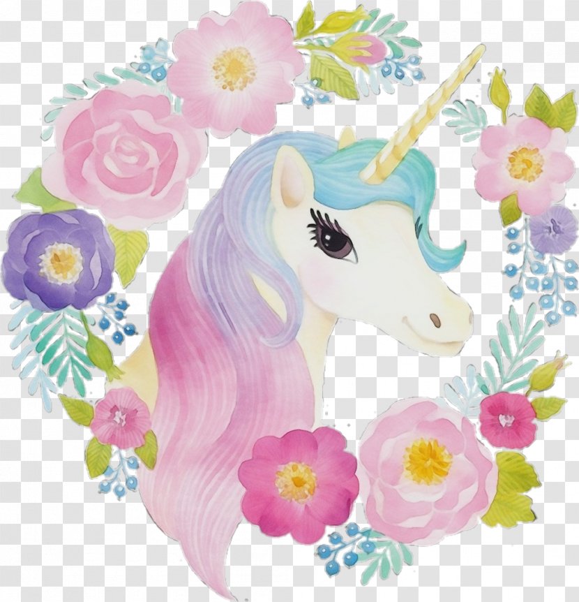 Pony Pink Horse Animal Figure Fictional Character - Plant Wildflower Transparent PNG