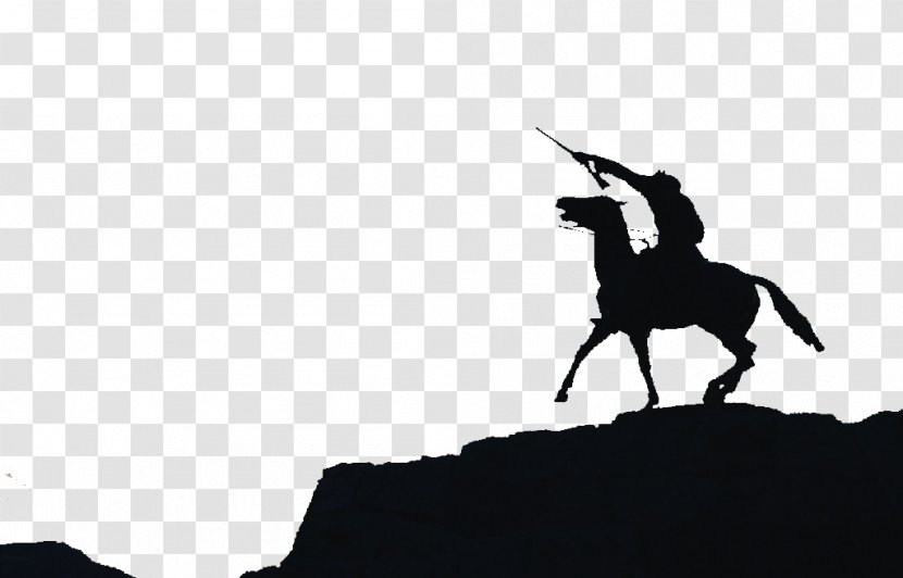 Silhouette Equestrian Photography - Stallion - Horseback Soldier Silhouettes Transparent PNG