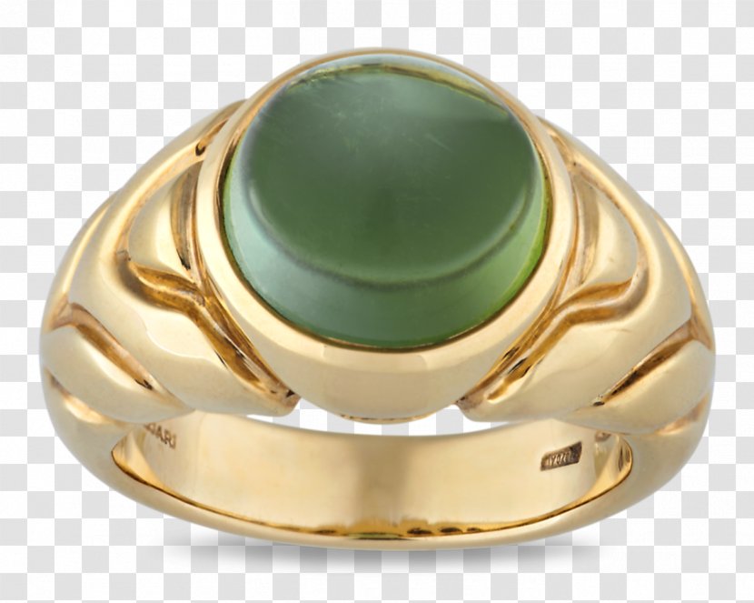 Emerald Tourmaline Cabochon Ring Bulgari - Gold Transparent PNG