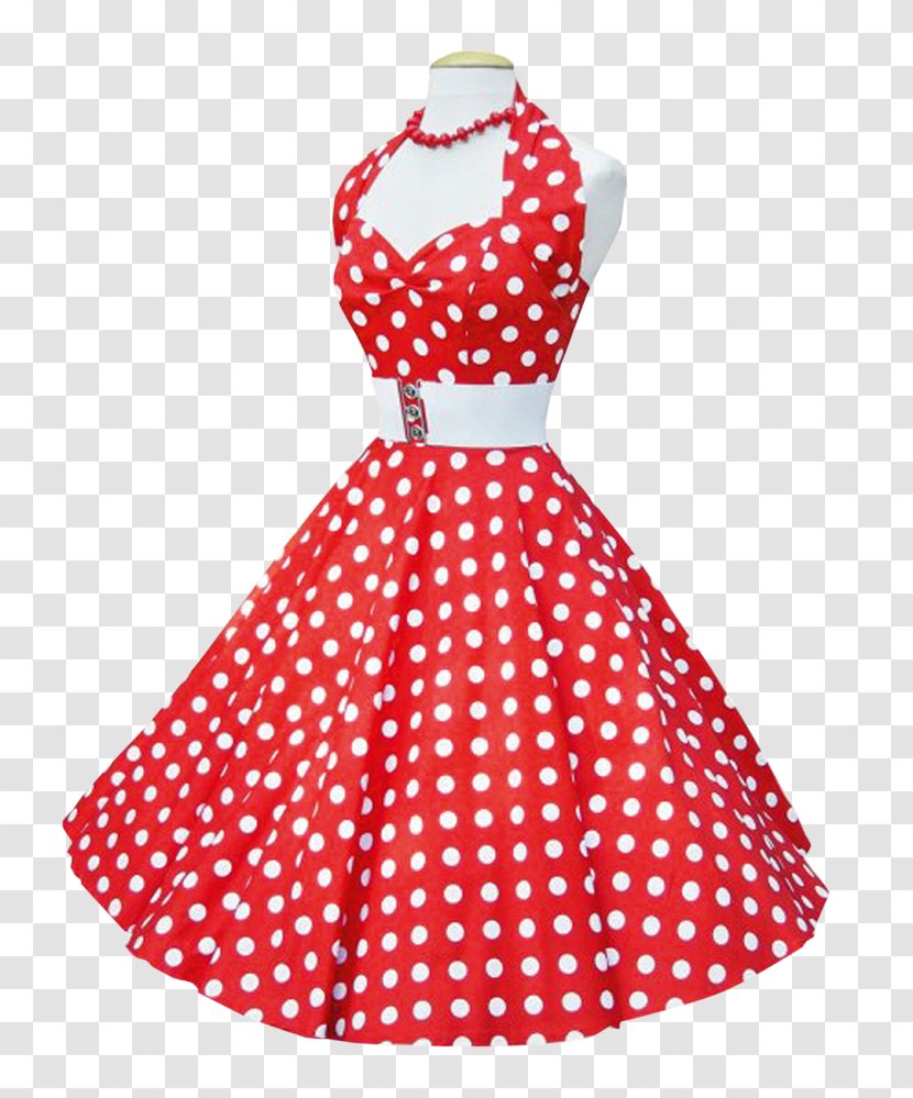 1950s Polka Dot Dress Clothing Halterneck - Color Fashion Transparent PNG