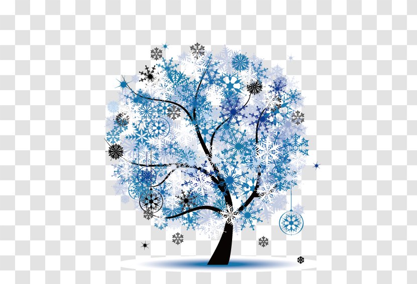 Season Royalty-free Stock Photography Clip Art - Tree - Blue Snowflake Transparent PNG