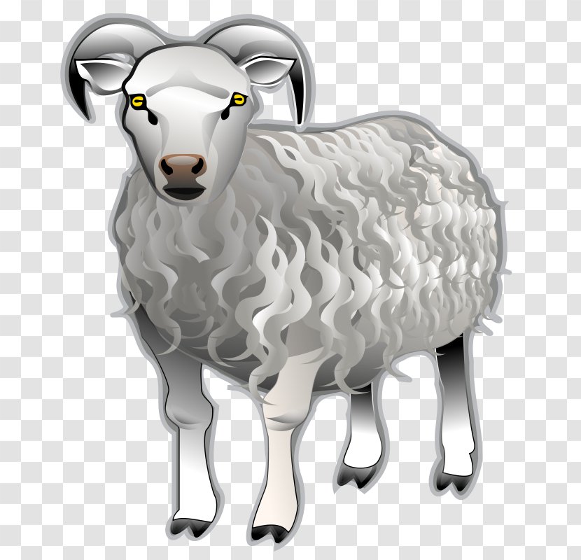 Dall Sheep Clip Art - Gray Long-haired Goat Cartoon Transparent PNG