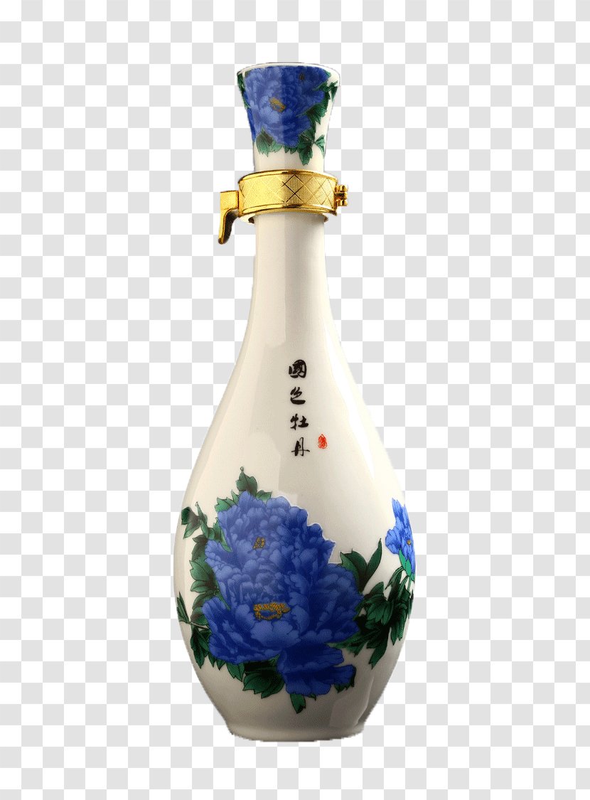 China Cobalt Blue Burgundy - Glass Bottle - Chinese Dukang Wine Classic Transparent PNG