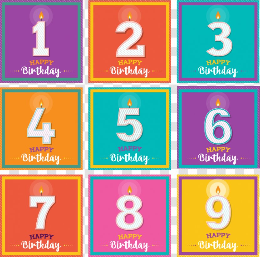 Vector Creative Design Digital Flat Birthday - Sign - Number Transparent PNG