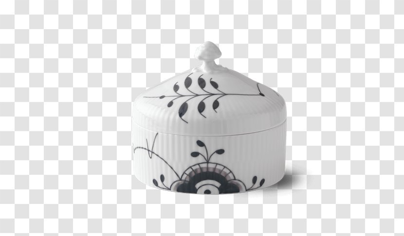 Royal Copenhagen Musselmalet Bombonierka White Ceramic - Lid - Black Transparent PNG