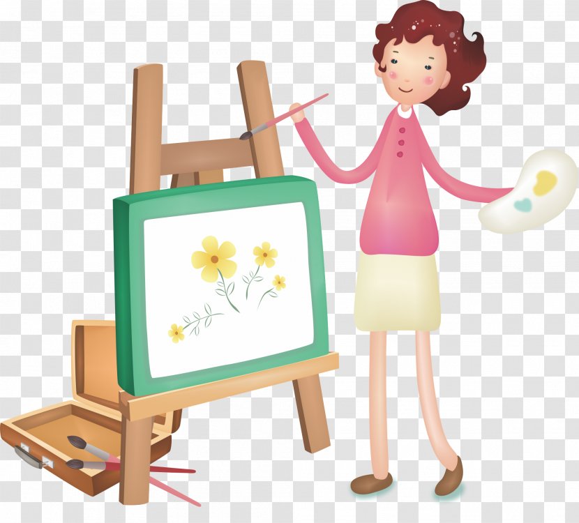 Child Painting Toy - Table - Painted Children Transparent PNG