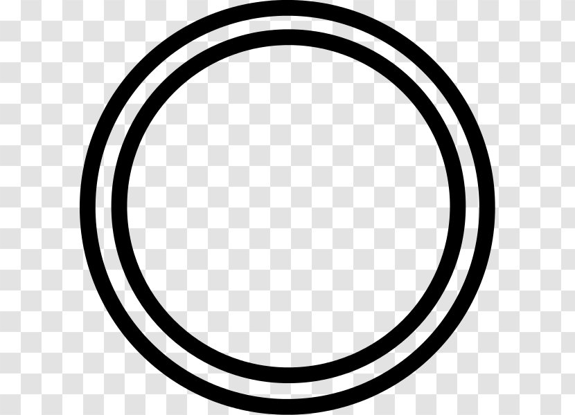 White Clip Art - Black And - DOUBLE Circle Transparent PNG