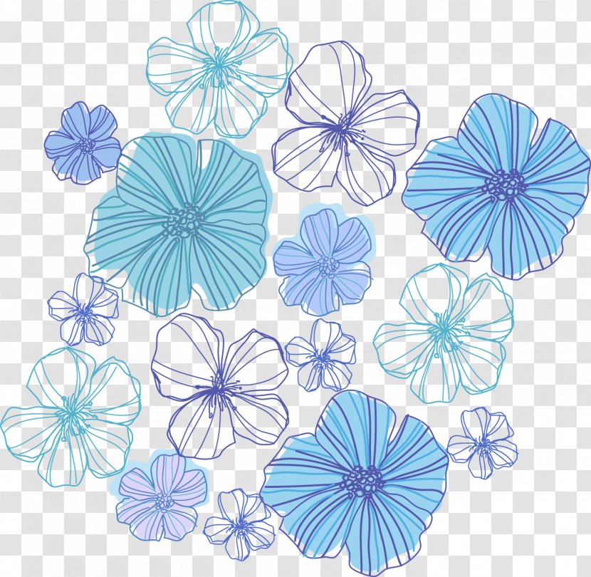 Vector Graphics Flower Image Graphic Design - Aqua Transparent PNG