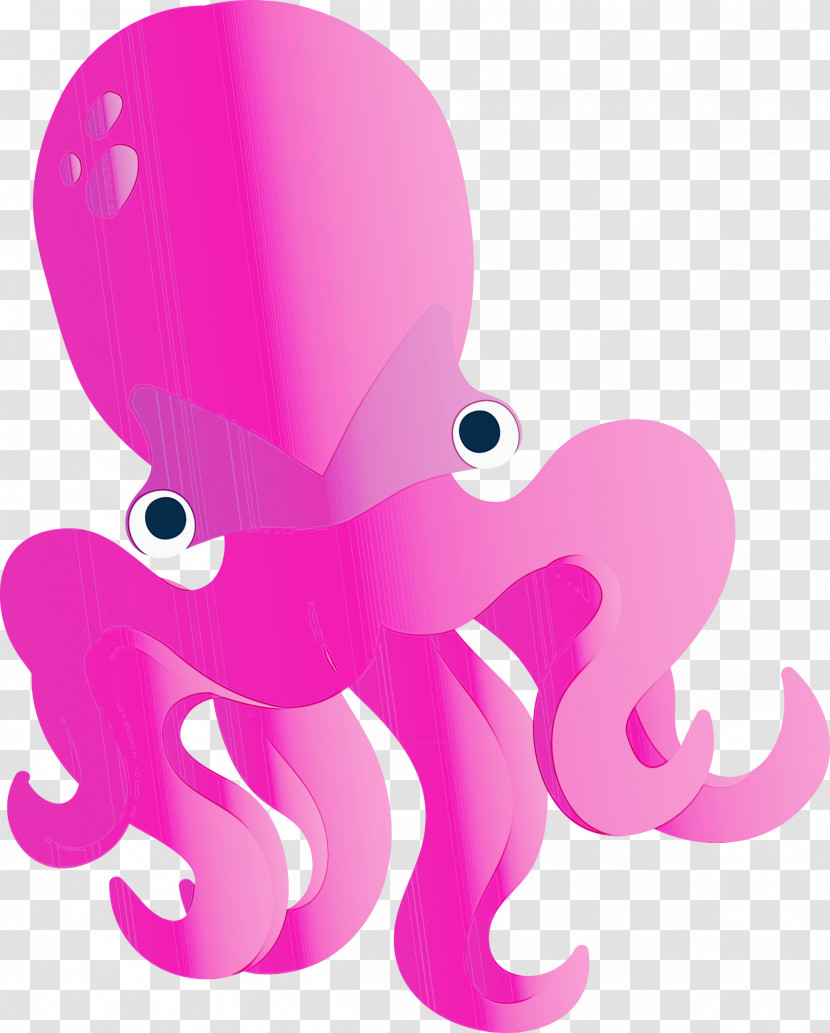 Octopus Pink Giant Pacific Octopus Cartoon Magenta Transparent PNG