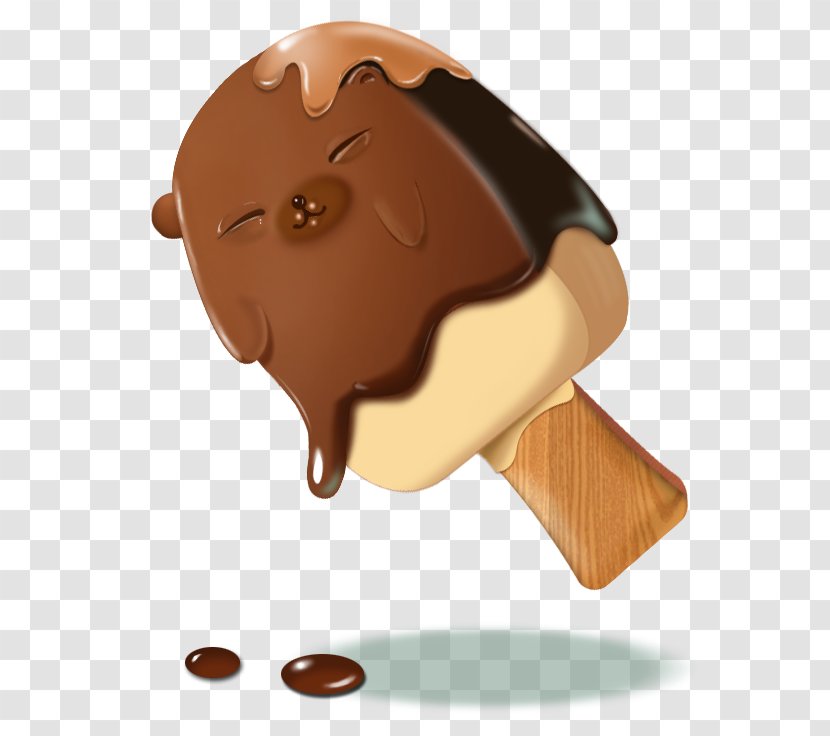 Chocolate Ice Cream Cone - Preview - Cartoon Faces Transparent PNG
