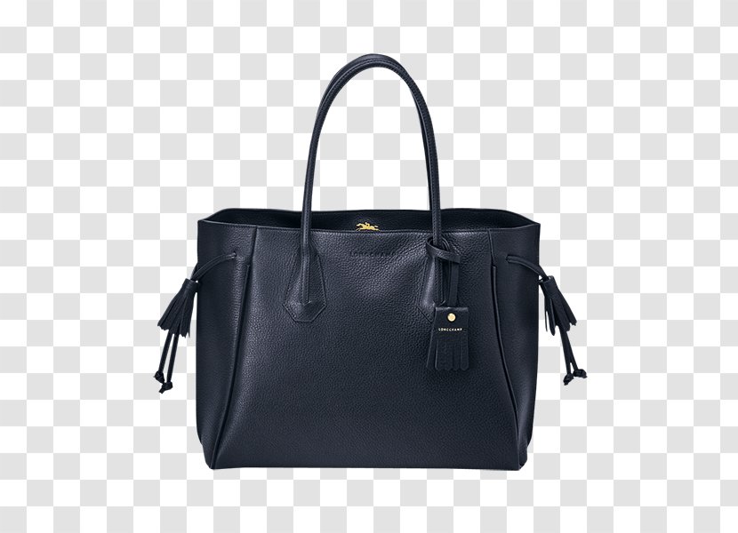 Handbag Tote Bag Longchamp Leather - Black Transparent PNG