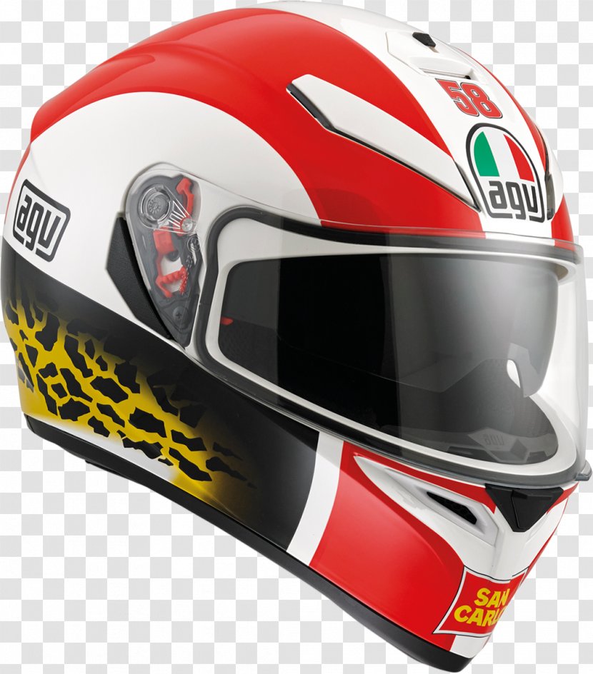Motorcycle Helmets AGV Sports Group Sun Visor - Marco Simoncelli Transparent PNG
