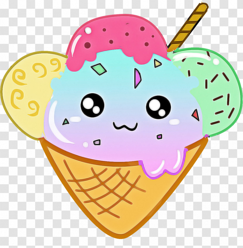 Cartoon Ice Cream Cone Food Transparent PNG
