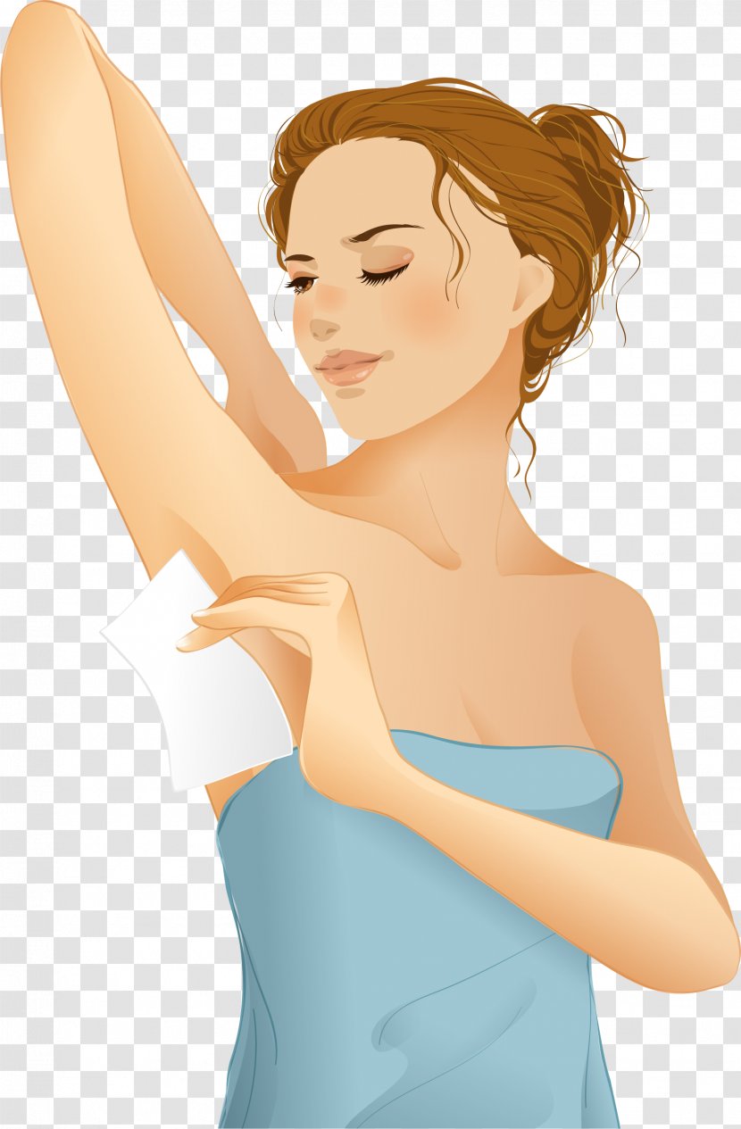 Perspiration Thumb Skin Axilla - Tree - Vector Hand-painted Wiping Woman Transparent PNG
