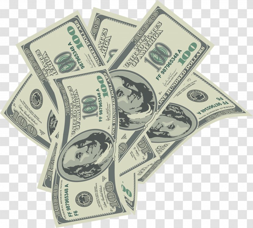Cash Money United States Dollar Clip Art - Product Design - Large Transparent 100 Dollars Bills Clipart Transparent PNG