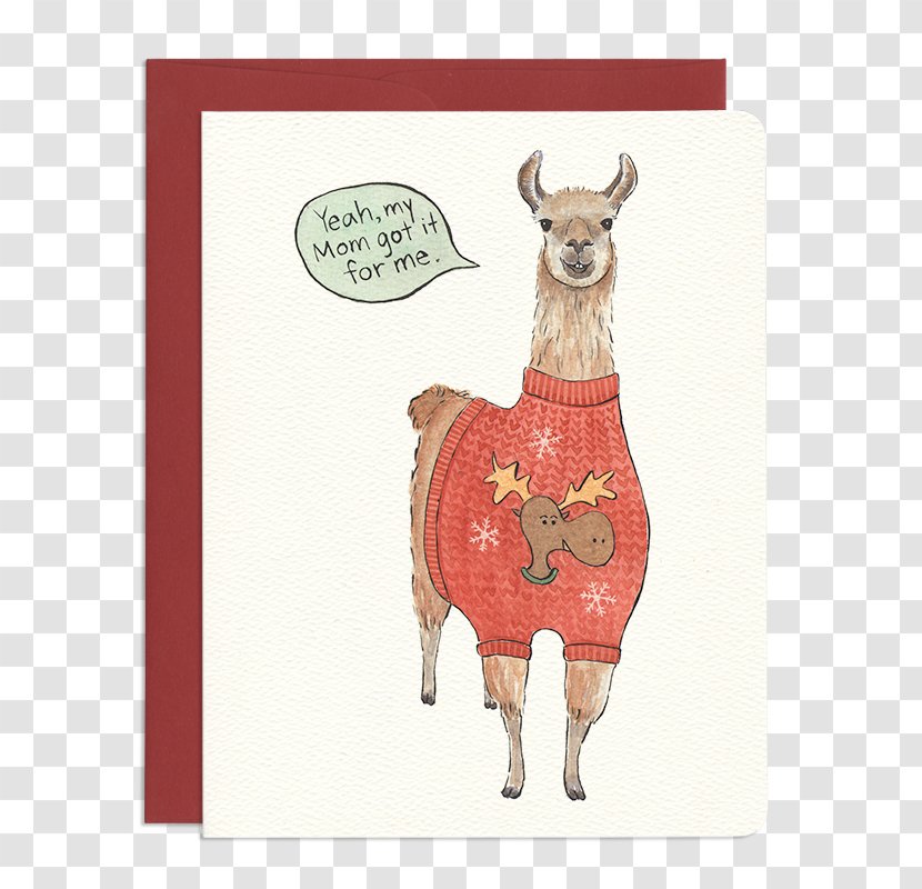 Greeting & Note Cards Llama Christmas Card Jumper - Birthday Transparent PNG