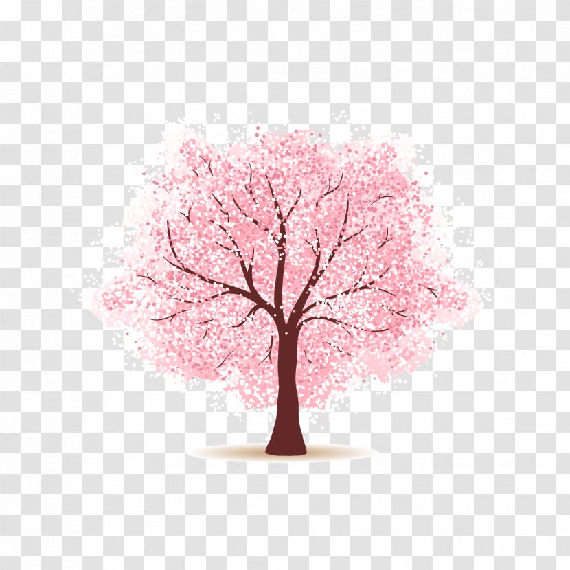 Cherry Blossom Paper Tree - Spring - Pink Transparent PNG