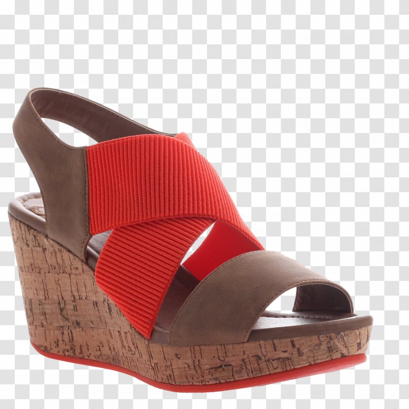 Slipper Wedge Sandal Shoe Leather - Outdoor - Red Transparent PNG