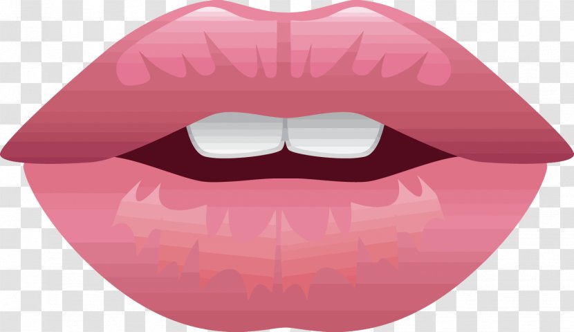 Lip Cartoon Drawing Clip Art - Pink Lips Transparent PNG