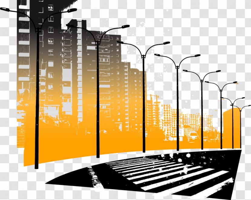 Sidewalk Road Street Advertising Design - City Map Transparent PNG