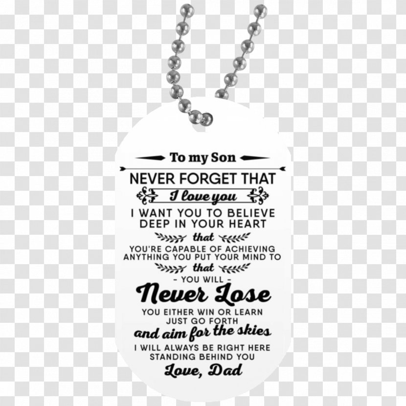 Necklace Father Dog Tag Mother Son - Gift Transparent PNG