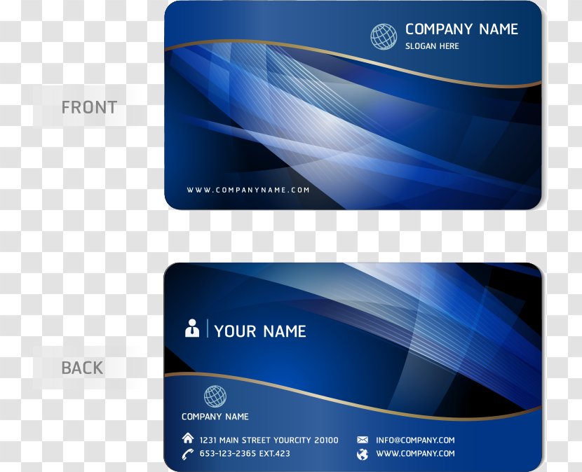 Business Card Design - Multimedia - Vector Blue Transparent PNG