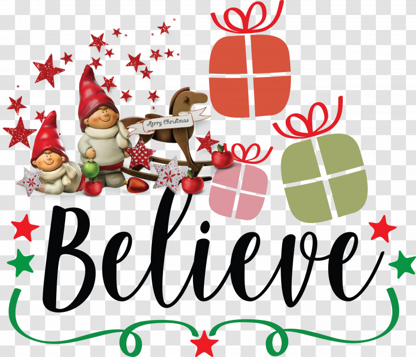 Believe Santa Christmas Transparent PNG