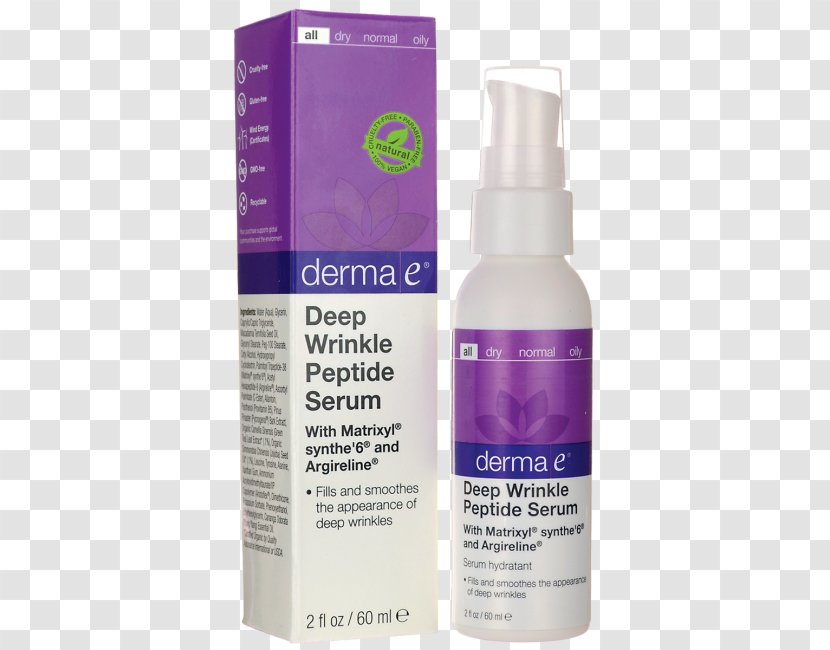 Lotion Derma E Peptides Plus Wrinkle Reverse Serum Anti-aging Cream - Hydrating With Hyaluronic Acid - The Deep Water Supplement Transparent PNG