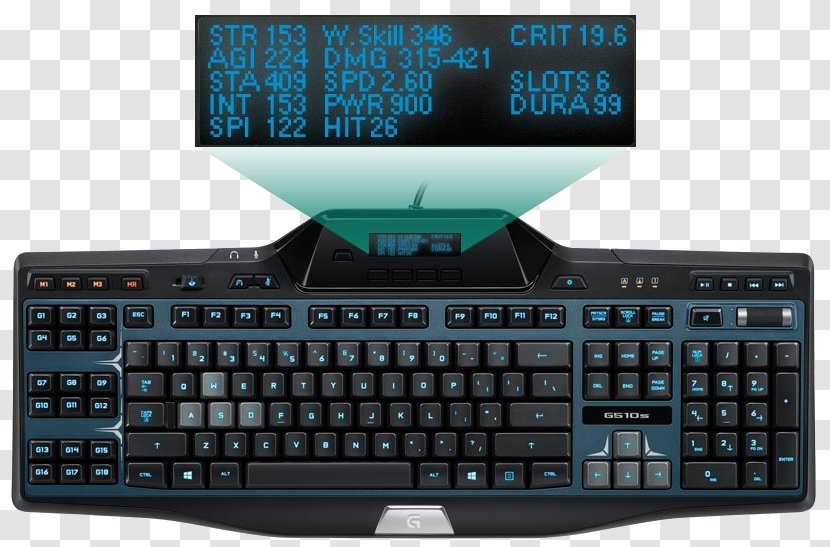 Computer Keyboard Logitech G510 Gaming Keypad USB - Razer Ornata Chroma - Lcd Transparent PNG