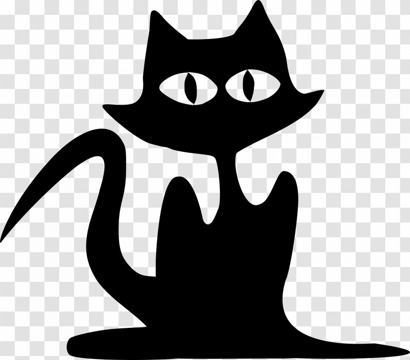 Halloween Black Cat And White Clip Art - Domestic Short Haired - The Hand Transparent PNG